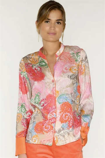 Gustav Katelin shirt Rose Orchid with Coral Print 47607 